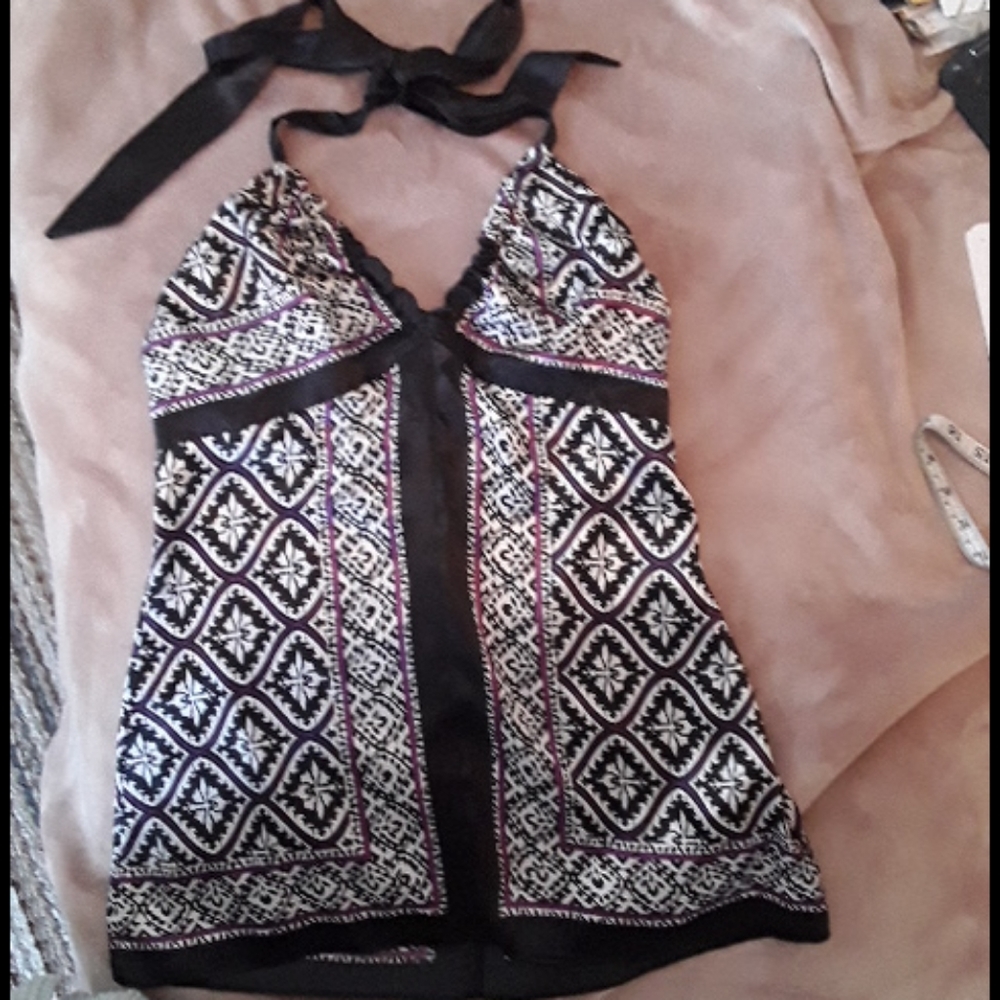 Nicole by Nicole Miller silky tie neck tank